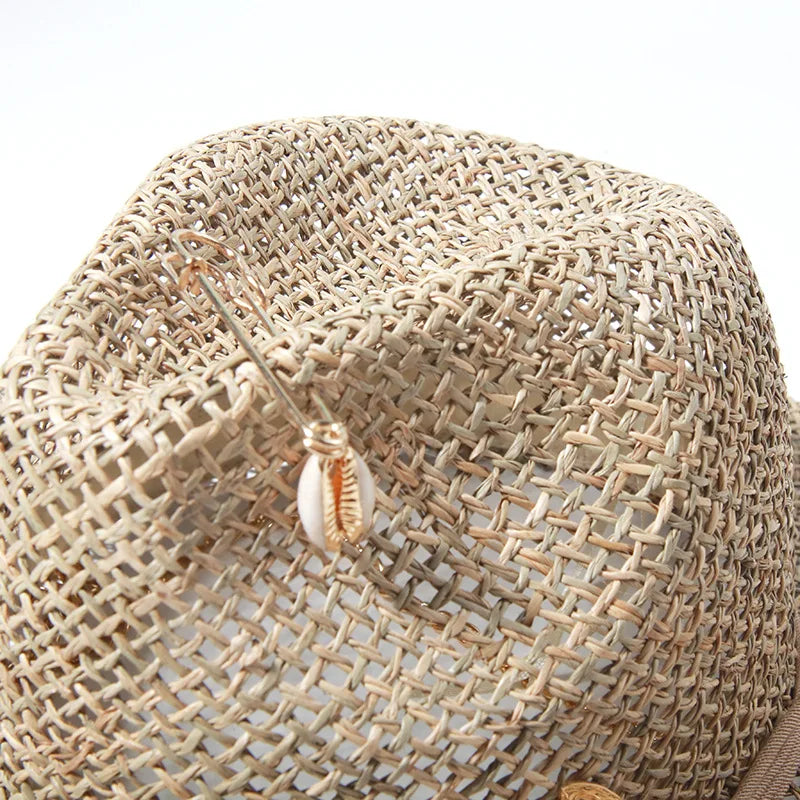 European And American Style Pin Design Straw Hat Female