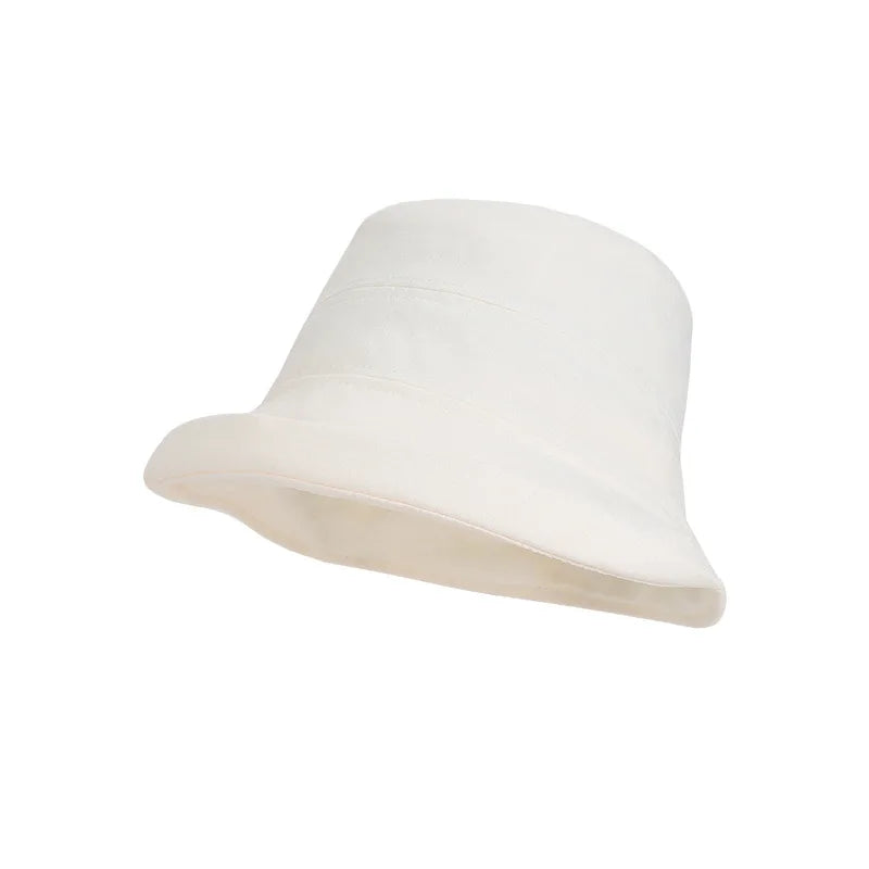 New Rolled Edge Women Fisherman Hat Solid Color