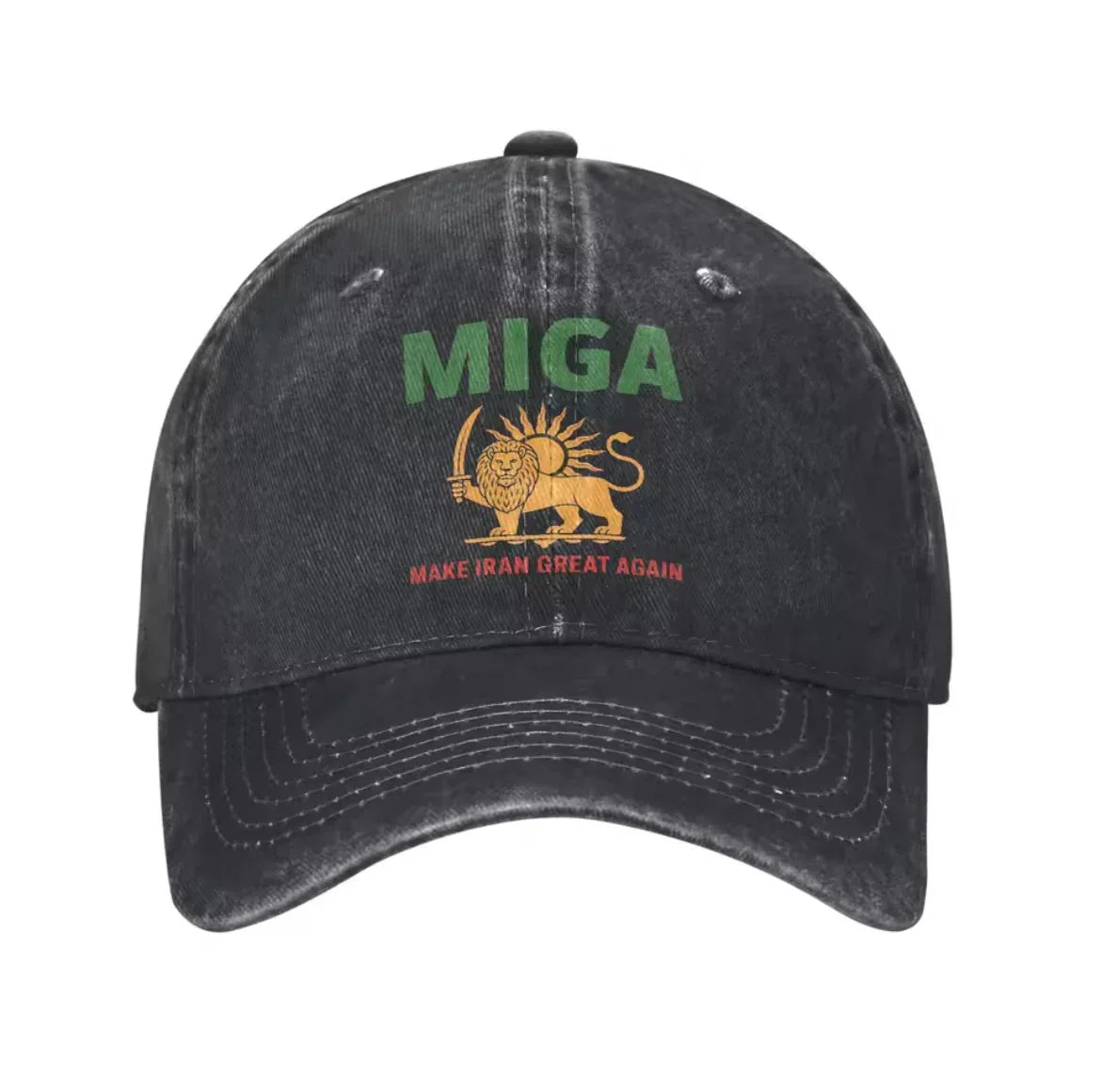 Iranian Flag Baseball Cap Outdoor Men Sun Hat Lion Crown Flag Pahlavi Dynasty Lion Sun Flag