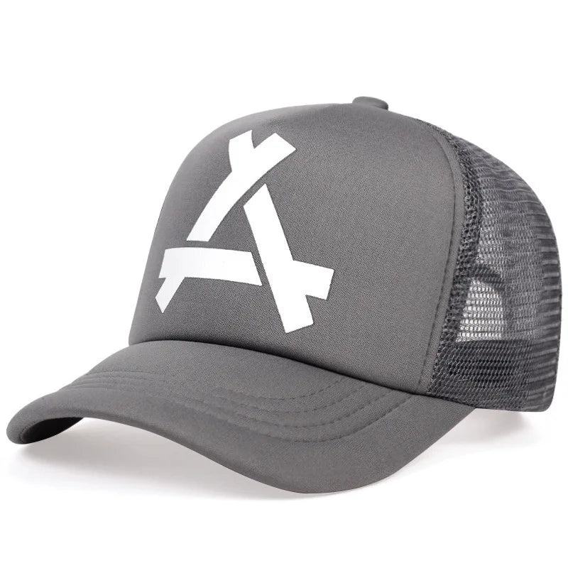 Street Versatile Letter A Mesh Breathable Baseball Cap for Wen and Women
