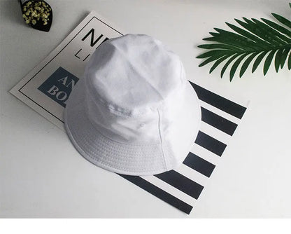 Solid Color Fisherman Hat Korean Trendy Hip Hop Bucket Hat Summer Flat Top Sun Cap Casual Outdoor