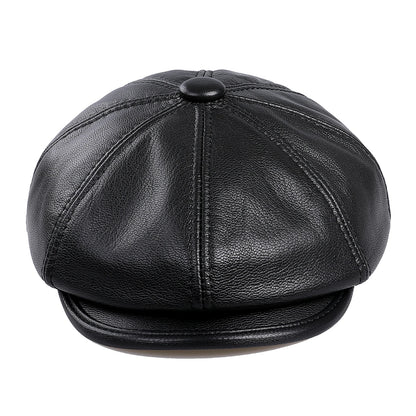 Genuine Leather Newsboy Caps For Men