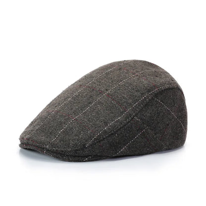Herringbone Beret Men's Casual Peaked Cap British Women's