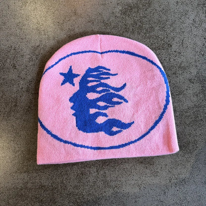 Face Pattern Knitted Beanie Casual Skull Cap Warm Sports Hat For Cycling Skiing