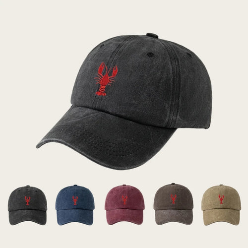 1pc Unisex Leisure Fun Lobster Embroidered Baseball Caps