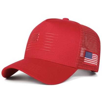 Unisex American Flag Embroidery Baseball Net Caps Outdoor Adjustable Casual Hats Sunscreen Hat Sports Cap