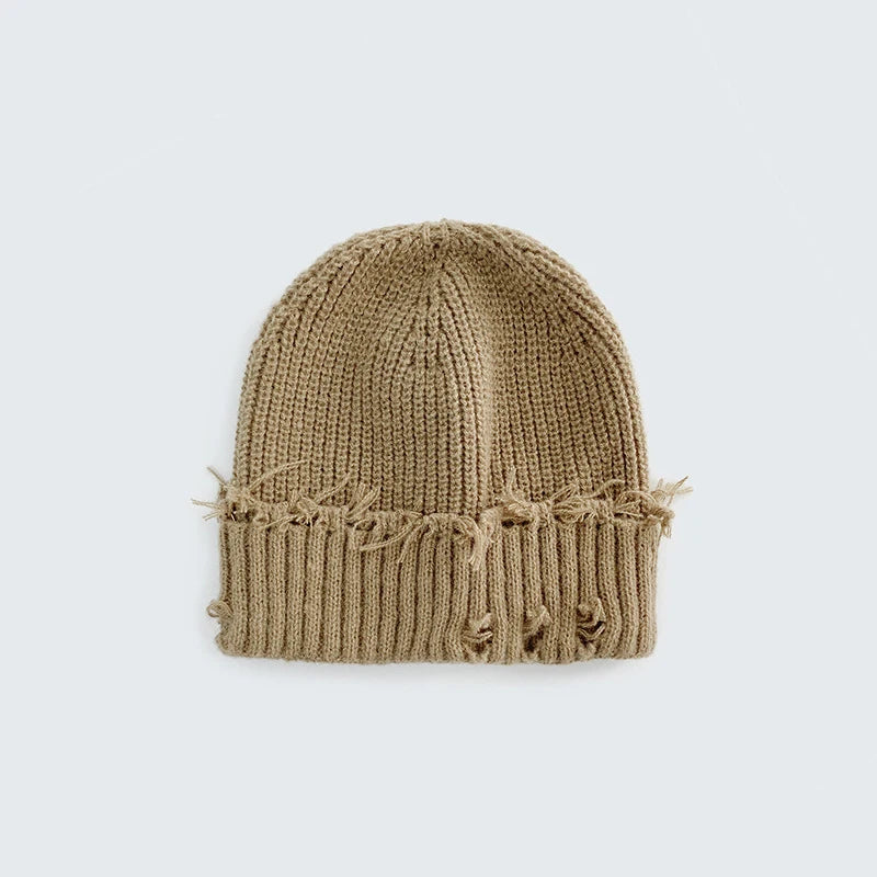 Custom Retro Broken Brim Knitted Hat For Women Men