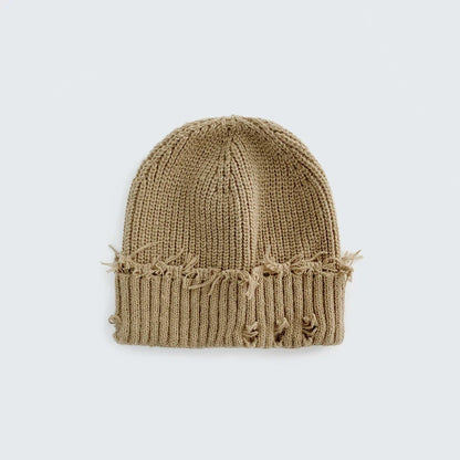 Custom Retro Broken Brim Knitted Hat For Women Men