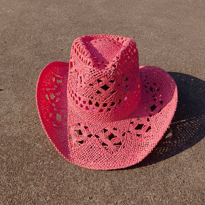 Summer Straw Cowboy Hat Hollow Woven Straw Hat