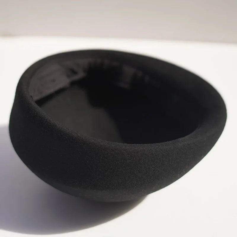 Women Beret French Style Winter Hats Formal Pillbox Hat Wool Felt Beret