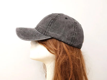 Vintage Women's Dad Hat Sports Hats Men Washed Denim Trucker Cap