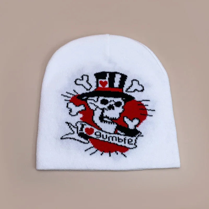 Skull Stripe Wool Knitted Hats Autumn And Winter