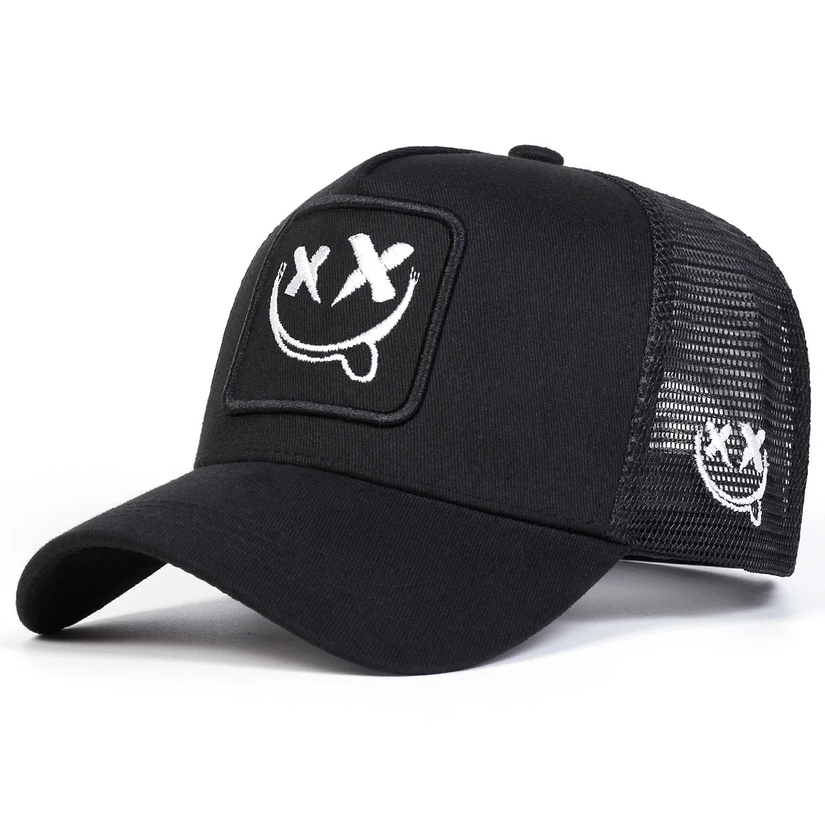 Unisex XX Smiling Face Embroidery Baseball Net Caps Spring Summer