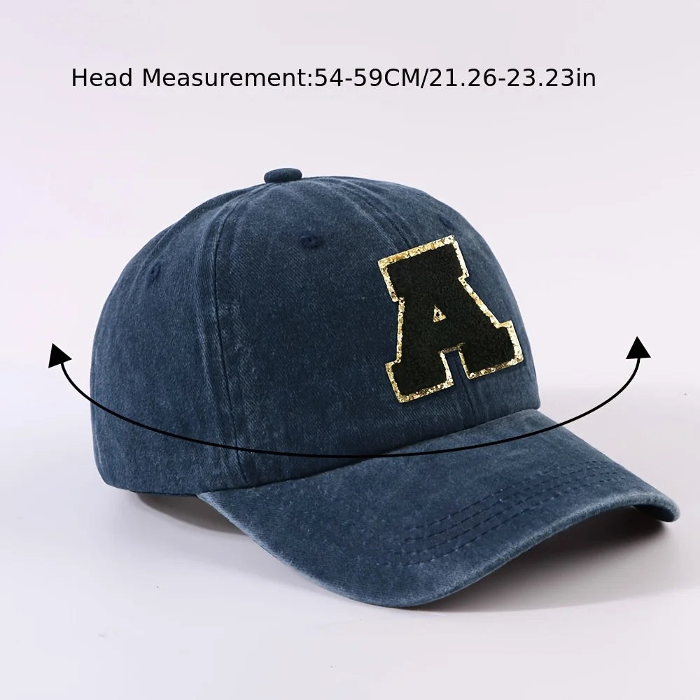 Fashionable 26 Letter Stick Label Hip-Hop Baseball Cap Hat for Men and Women