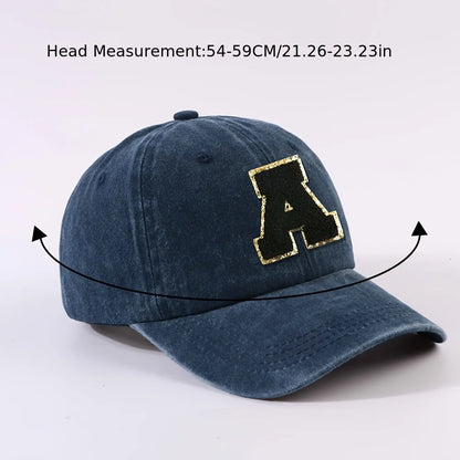 Fashionable 26 Letter Stick Label Hip-Hop Baseball Cap Hat for Men and Women