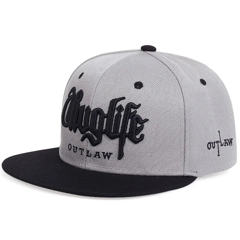 1 Pcs Fashion Fastball Cap Thug Life Embroidery Hip Hop Snapback Hat Adult