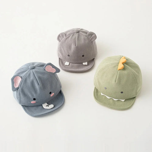 Cute Animal Baby Baseball Cap, Cartoon Dinosaur And Rabbit Baby