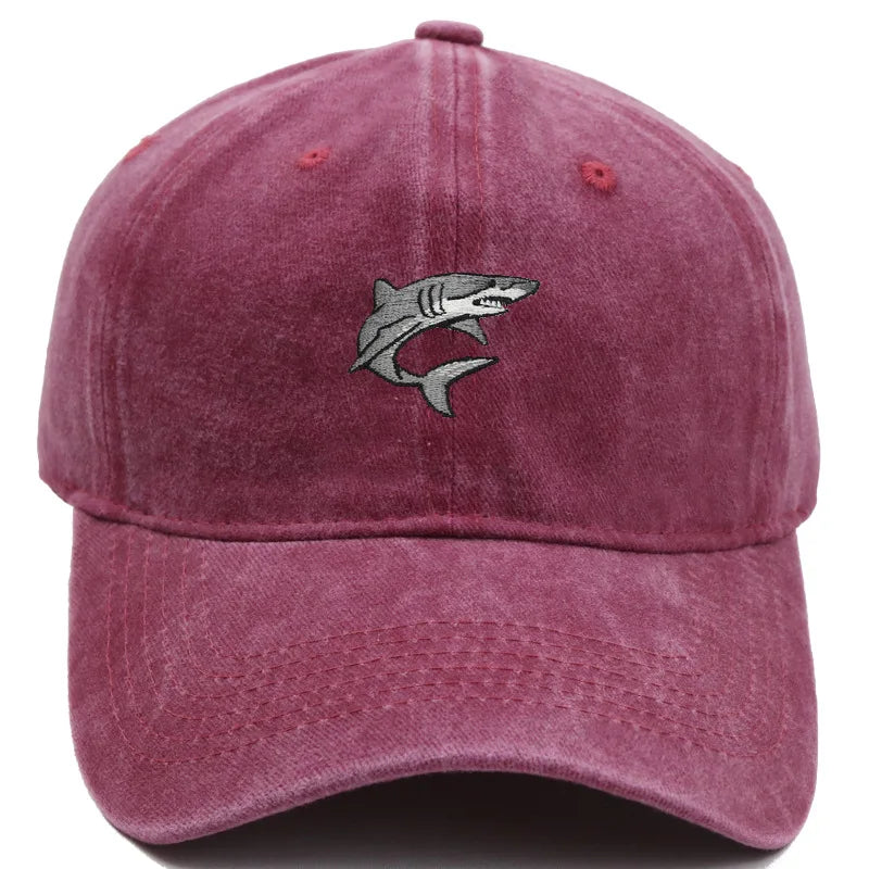 Shark Embroidery Design Baseball Cap