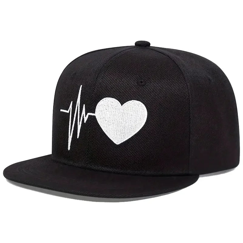 Unisex Heart Electrocardiogram Embroidery Hip-hop Hats Spring Autumn