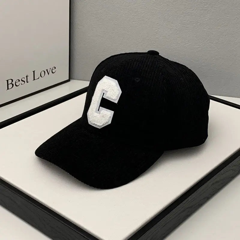 Fashion Corduroy Baseball Cap Ladies Letter C baseball Hat Women Man