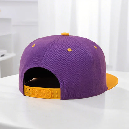 1PC Unisex Snapback Cap, Flat - Brim and Color - Blocked Hip - Hop Cap, Suitable for Both Men and Women