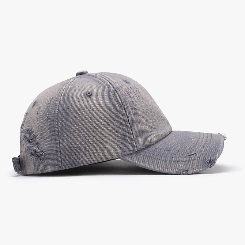 Washed Distressed Spring/Summer Soft-Top Coated Plain Baseball Cap