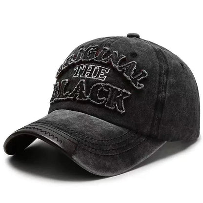 Unisex The Black Water Wash Embroidery Baseball Caps Spring Autumn Sports Cap