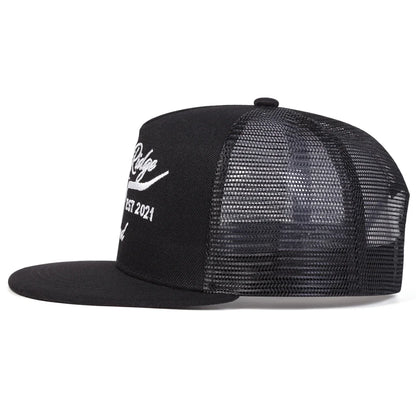 Unisex Bullhead Letter Embroidery Hip-hop Net Hats Spring Summer