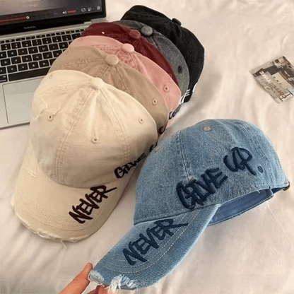 Trendy Washed Cotton Baseball Cap Adjustable