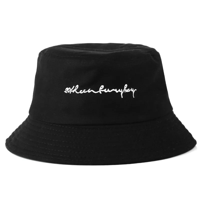 Summer Men Women Bucket Hat Casual Letter Embroidery Fisherman Hats