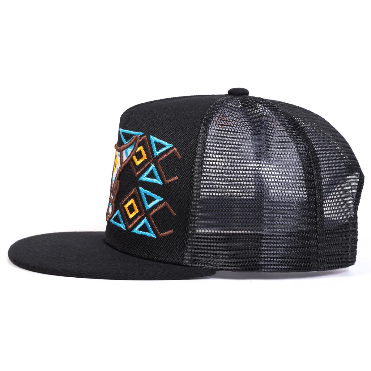 Unisex Ox Head Embroidery Hip-hop Net Hats Spring Summer Outdoor