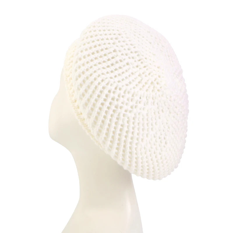 Autumn And Winter Style Double-Layered Mesh Beret Cap