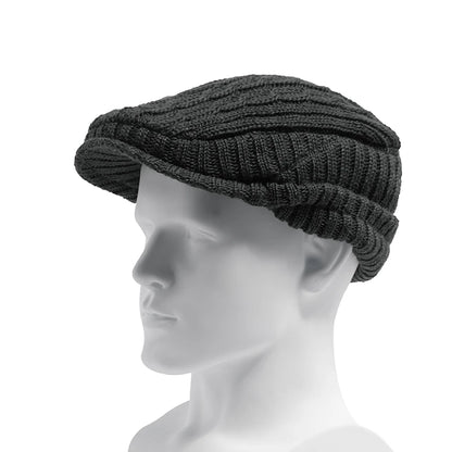Men Women Knitted Hat With Earflaps Beret Autumn Winter Thickened Warm Berets