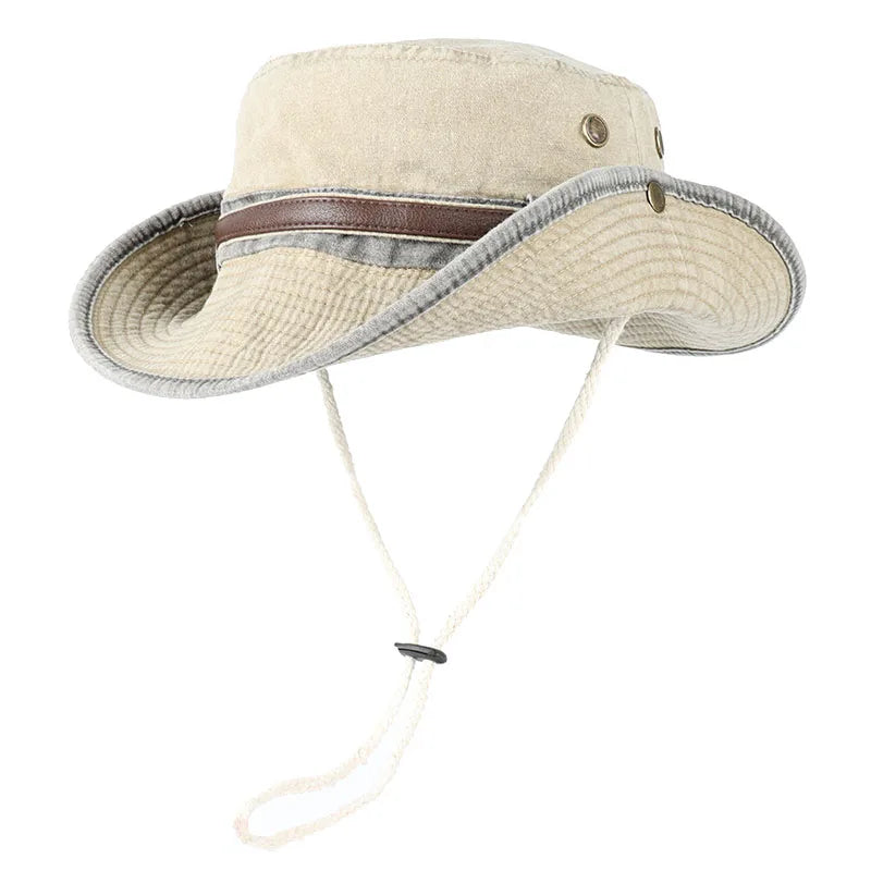 Bucket Hat With Leather Belt Men Women Sunhat 2026
