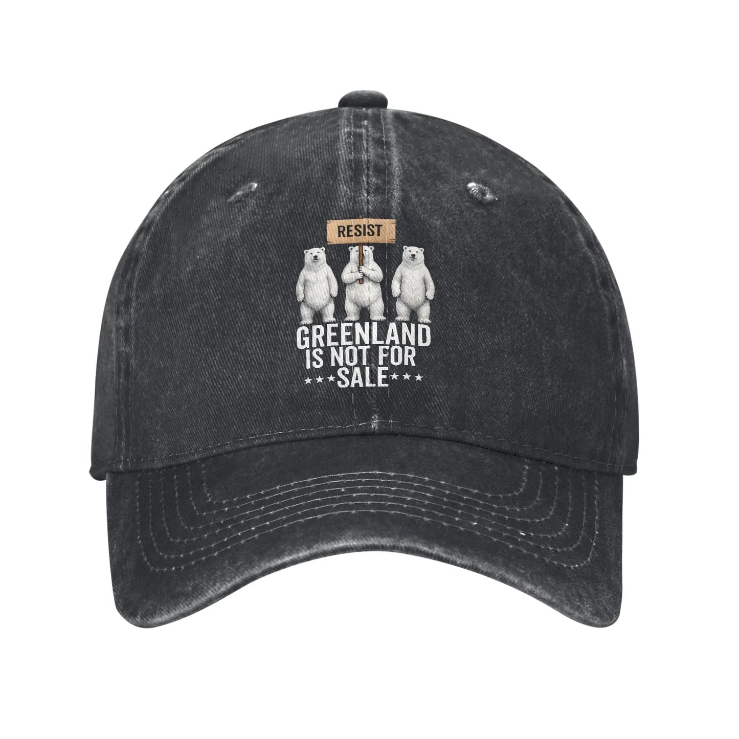Greenland Is Not For Sale Polar Bear Greenland Denmark Sun Baseball Cap