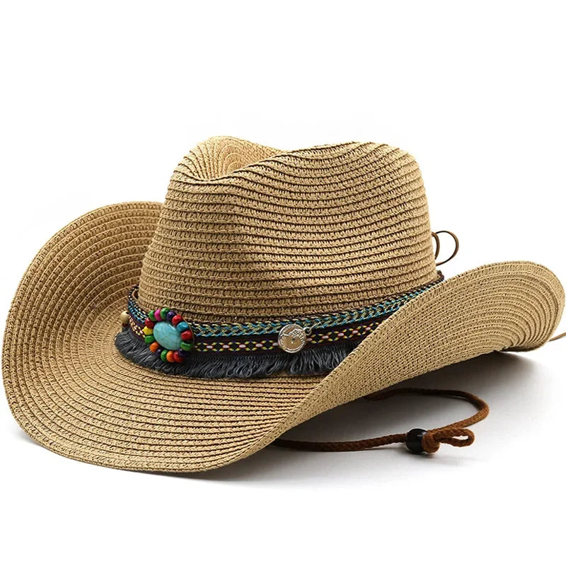 Summer Beach Bohemia Jazz Cap Unisex Breathable Outdoor Holiday Sun Hat