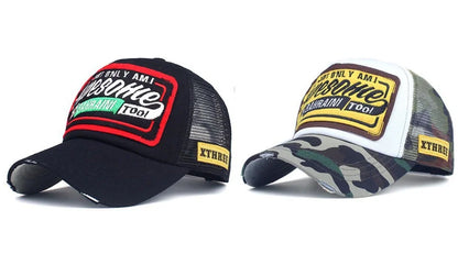 Spring And Summer New Mesh Embroidery Letter Awesome Baseball Cap Baseball Cap Outdoor Sunscreen Cap