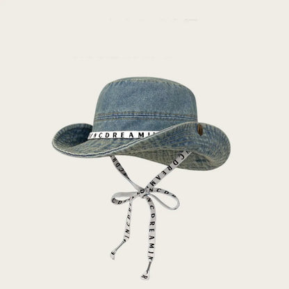 Sweet Big Brimmed Denim Bucket Hat