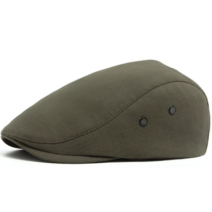 Men Linen Flat Cap Summer Breathable Newsboy Ivy Gatsby Beret Hat