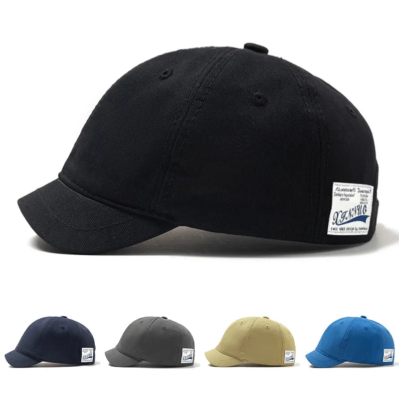 Short Brim Cotton Baseball Cap Men Women Dad Hat Adjustable