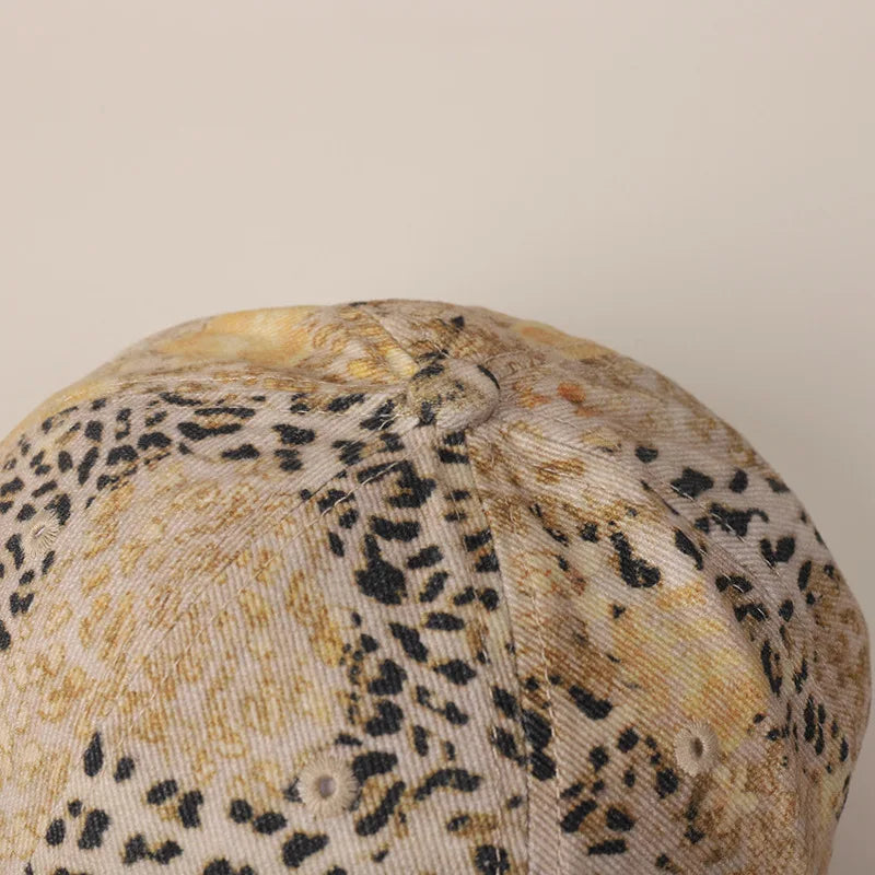 New High-Quality Retro Leopard Print Baseball Caps Women