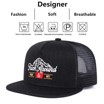Unisex Anound Letter Embroidery Hip-hop Net Hats Spring Summer