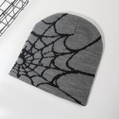 Knitting Spider Web Design Hat Skullies Beanies