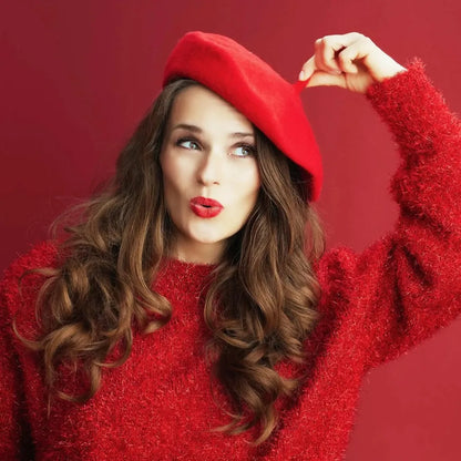 Free Shipping Wool Beret Hats For Women Men Solid Color Classic Beanie