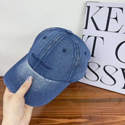 Denim Baseball Cap For Women Men Vintage Thick Cotton Caps Unisex