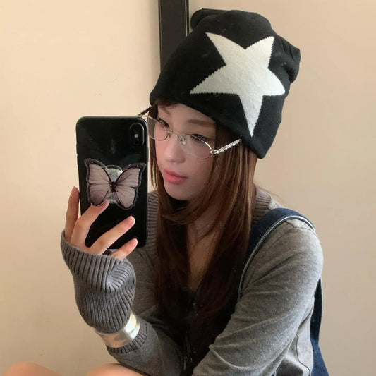 Women Men Winter Knitted Beanies Hats Y2K