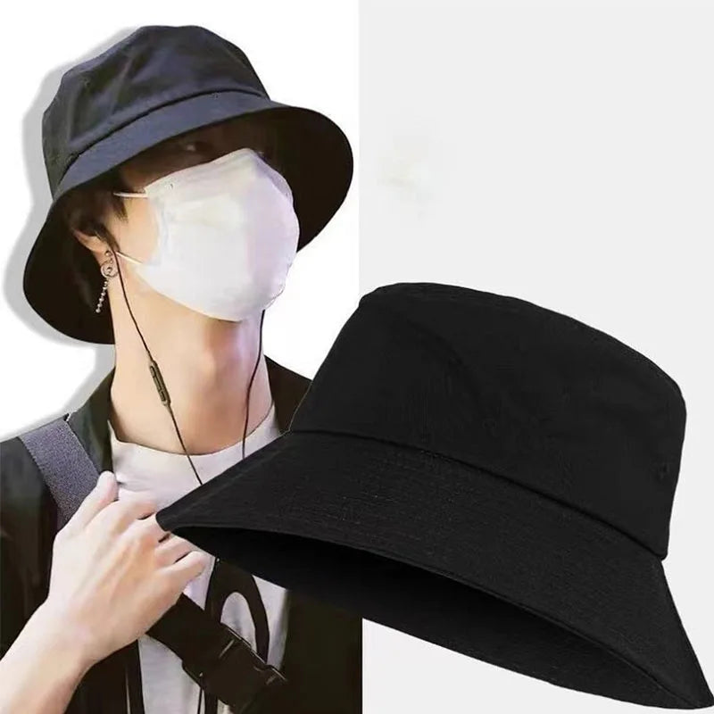 Double-Sided Bucket Hat for Women Men Summer Wide-brim Fisherman Cap