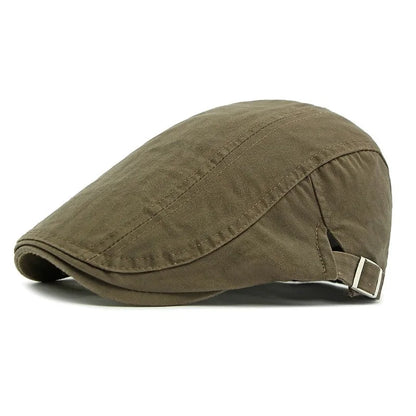 Korean Style Cotton Hats Wholesale British Style Men's Solid Color Peaked Cap