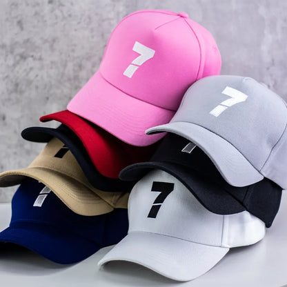 Unisex 7 Embroidered Baseball Cap Korean Style Summer