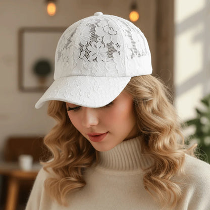 Elegant Breathable Floral Lace Baseball Cap